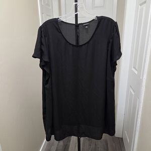 Torrid Plus Size Black Flutter Sleeve Top